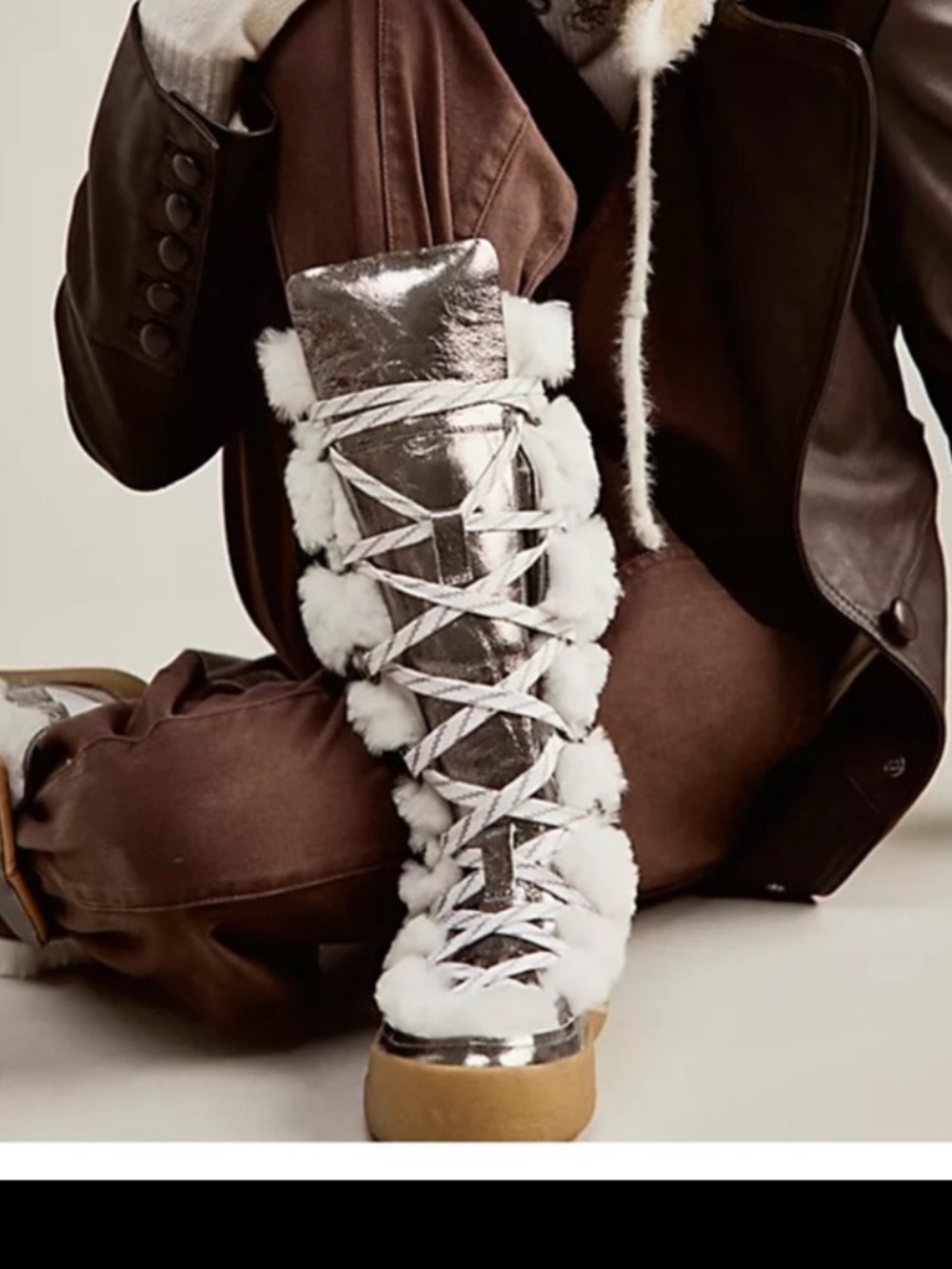 Wilder Genuine Shearling Boot  
Artic Fox Combo size 7 

Women Narrow Calf